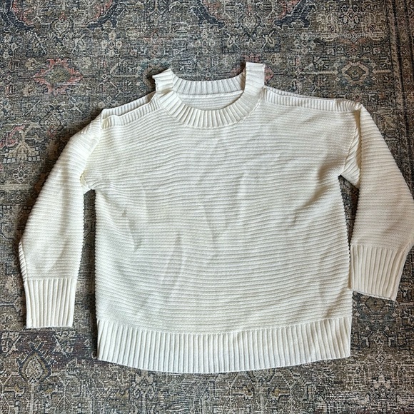Like new Cold shoulder cream sweater - Picture 1 of 3